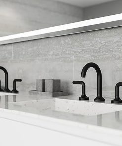 Pfister Zeelan Bathroom Sink Faucet, 8-Inch Widespread, 2-Handle, 3-Hole, Matte Black Finish, LF049ZLB 2
