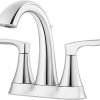 Pfister Weller Bathroom Sink Faucet, 4-Inch Centerset, 2-Handle, 3-Hole, Polished Chrome Finish, LG48WR0C