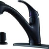 Pfister FWKP701B Shelton 1-Handle Pull-Out Kitchen Faucet with Soap Dispenser, Matte Black