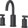Pfister Zeelan Bathroom Sink Faucet, 8-Inch Widespread, 2-Handle, 3-Hole, Matte Black Finish, LF049ZLB 4