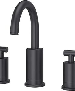 Pfister Contempra Bathroom Sink Faucet, 8-Inch Widespread, 2-Handle, 3-Hole, Matte Black Finish, LG49NC1B