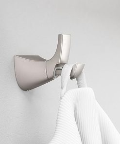 Pfister Karci Bathroom Towel Hook Robe Hook Coat Hook, Wall-Mounted, Screw-In, Spot Defense Brushed Nickel Finish, BRHKA0GS 2