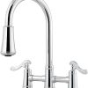 Pfister G134-144S Pfirst Series Single Handle 4-Hole Kitchen Faucet with Sidespray, Stainless Steel 3