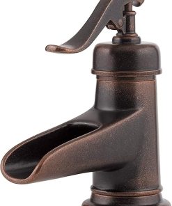 Pfister Ashfield Bathroom Sink Faucet, Single Handle, Single Hole or 3-Hole, Rustic Bronze Finish, LF042YP0U