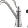 Pfister Pfirst Series Bathroom Sink Faucet, 4-Inch Centerset, 2-Handle, 3-Hole, Tuscan Bronze Finish, LG148700Y 4