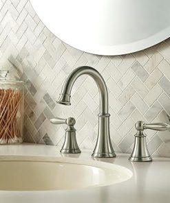 Pfister Courant Bathroom Sink Faucet, 8-Inch Widespread, 2-Handle, 3-Hole, Brushed Nickel Finish, LF049COKK 2