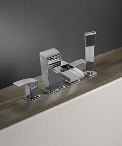 Pfister LG64-DFC Kenzo Waterfall Roman Tub Trim Kit 1.8 gpm Handshower Polished Chrome 2