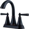 Pfister Willa Bathroom Sink Faucet, 4-Inch Centerset, 2-Handle, 3-Hole, Spot Defense Matte Black Finish, LF048MALSDB 3