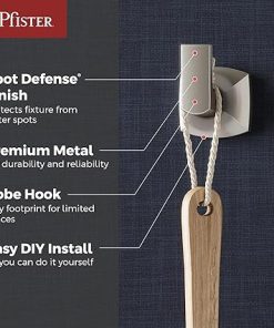 Pfister Vaneri Towel Hook, Bathroom Towel Hook, Wall-Mounted, Screw-In, Spot Defense Brushed Nickel Finish, BRHVRI0GS 2